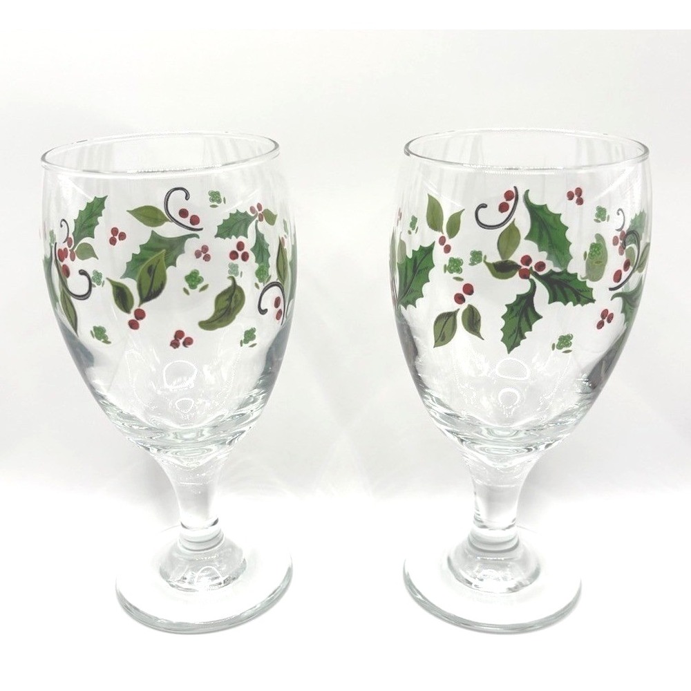 Anchor Hocking Christmas Holiday Mugs Set Of 2